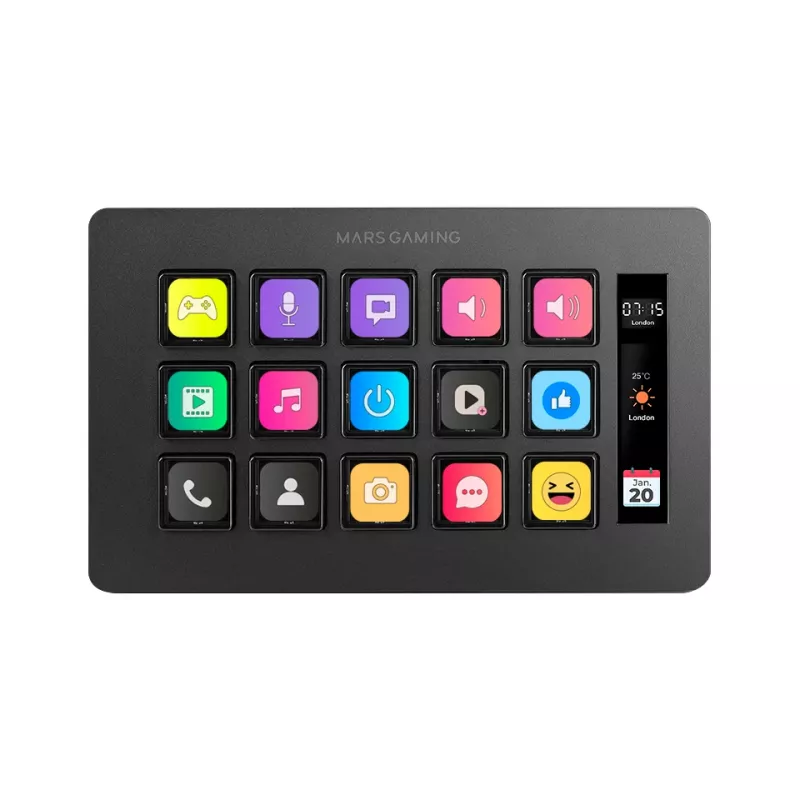 Mars Gaming Control Deck slank MSD-ONE, zwart, 15 toetsen, touch, 132 mm, 81 mm, 61 mm