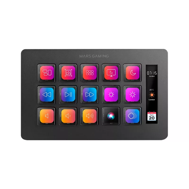 Mars Gaming Control Deck slank MSD-ONE, zwart, 15 toetsen, touch, 132 mm, 81 mm, 61 mm