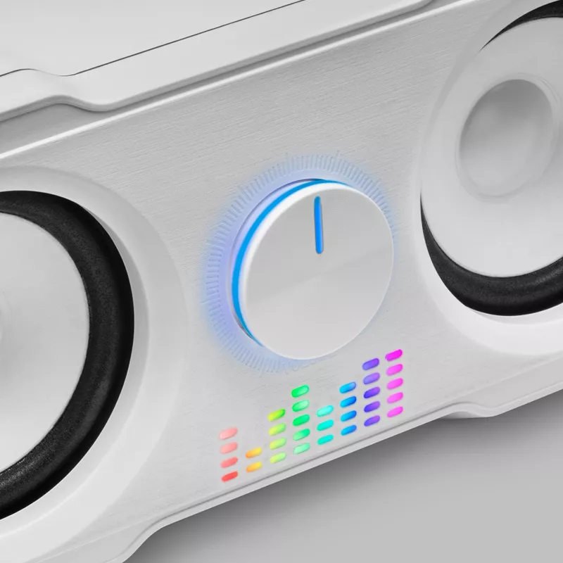 Mars Gaming MS22W compacte gaming-luidsprekers 2.2 RGB Flow subwoofer + 4 actieve luidsprekers DSP-geluid 35W wit
