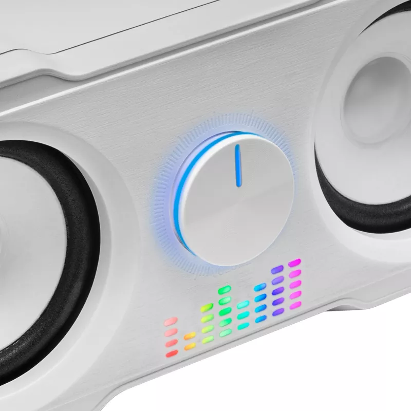 Mars Gaming MS22W compacte gaming-luidsprekers 2.2 RGB Flow subwoofer + 4 actieve luidsprekers DSP-geluid 35W wit