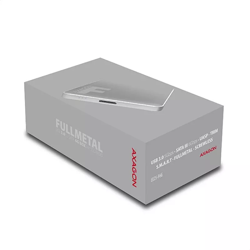 AXAGON EE25-F6G - HDD / SSD-behuizing - 2.5 inch - SATA - Serial ATA II - Serial ATA III - 5 Gbit/s - USB-connectiviteit - grijs
