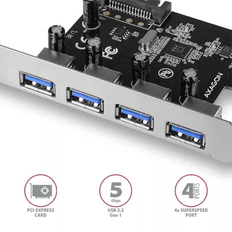 Axagon PCEU-430VL interfacekaarten/adapters intern USB 3.2 Gen 1 (3.1 Gen 1)