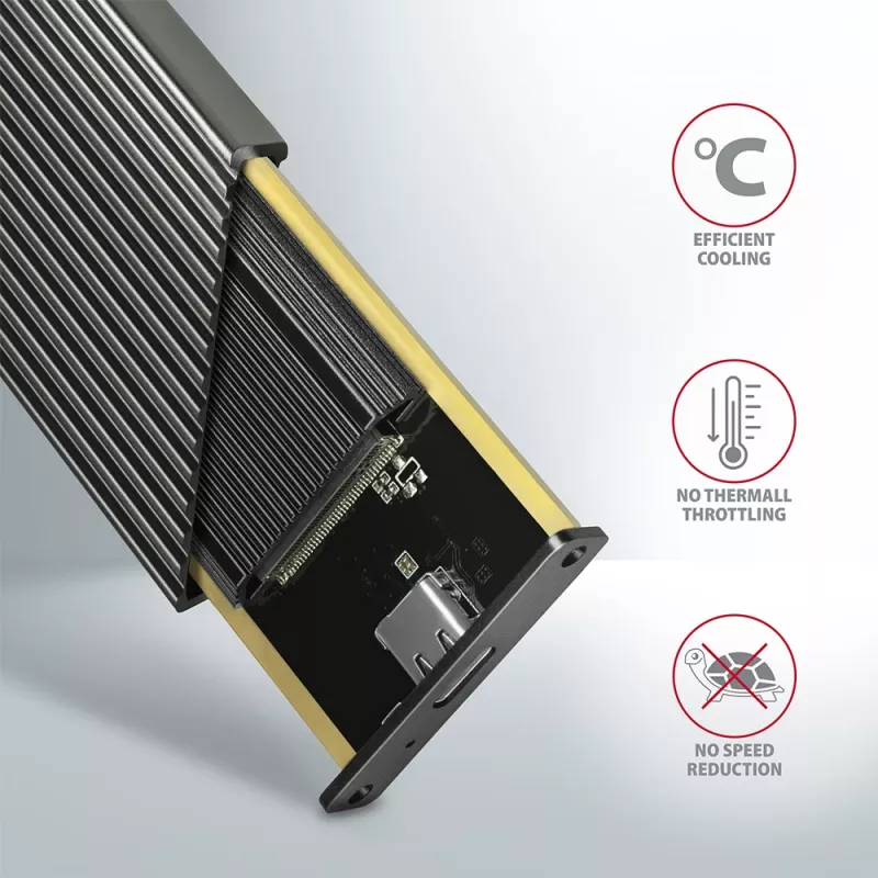 AXAGON EEM2-XR - cover - metaal - zilver - M.2 - elk merk - 112 mm