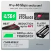 Axagon EEM2-40G USB-C 40Gbps M.2 NVMe SSD-behuizing, ARMORED aluminium