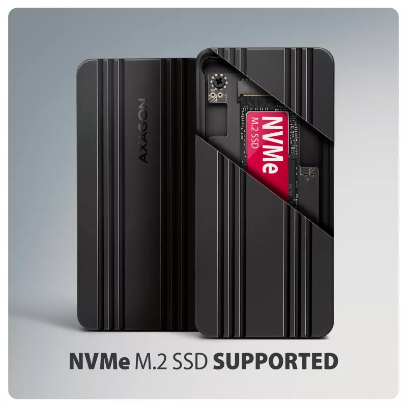 Axagon EEM2-40G USB-C 40Gbps M.2 NVMe SSD-behuizing, ARMORED aluminium