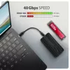 Axagon EEM2-40G USB-C 40Gbps M.2 NVMe SSD-behuizing, ARMORED aluminium