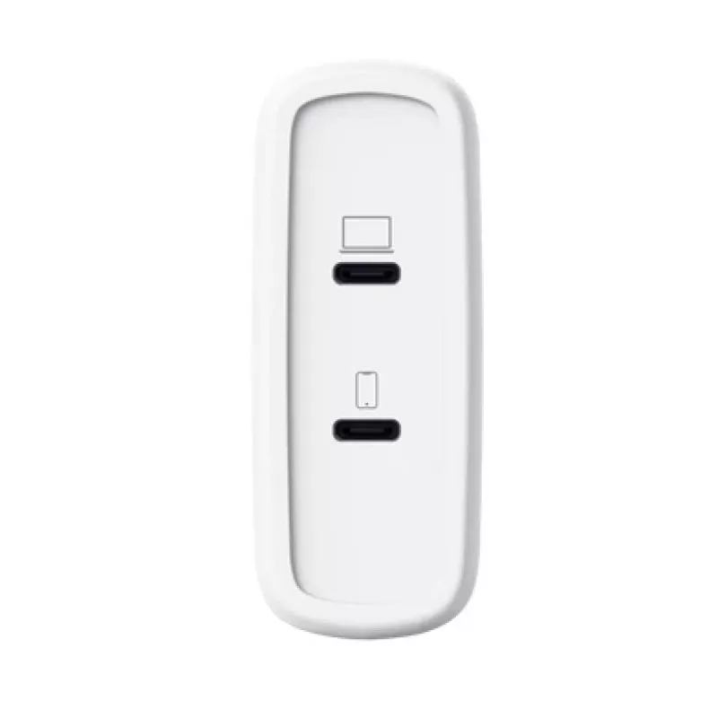Oplader TRUST Maxo 100W 2-poorts USB-C GaN — 100 W, 2x USB-C, 20 V max, AC, binnen, 2 m kabel, wit