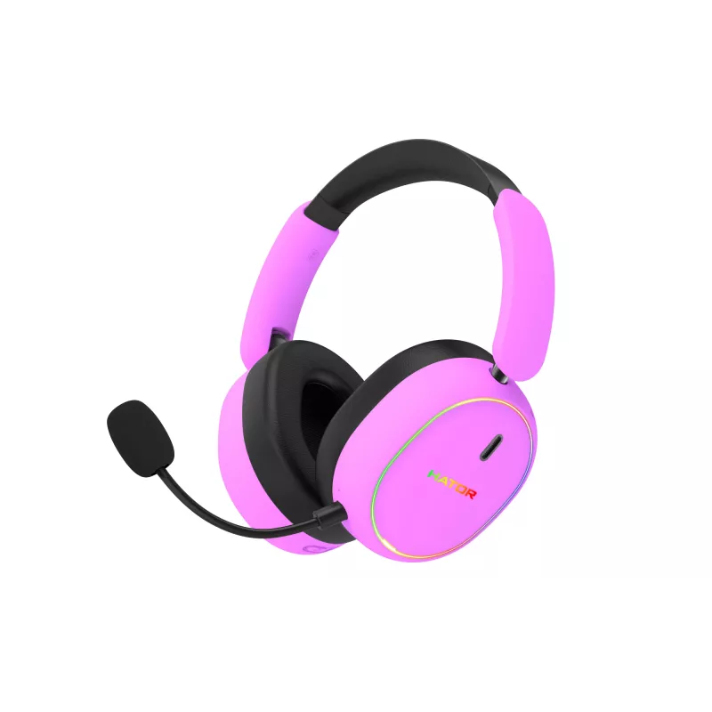 HATOR Phoenix 2 draadloze headset kabel & draadloos hoofdband gaming USB Type-C / USB Type-A Bluetooth violet