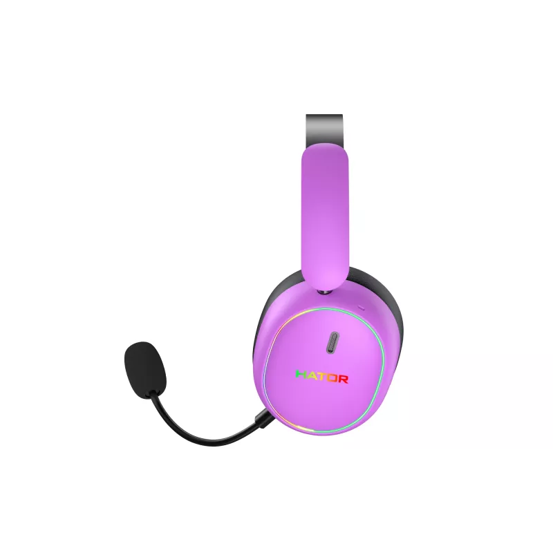 HATOR Phoenix 2 draadloze headset kabel & draadloos hoofdband gaming USB Type-C / USB Type-A Bluetooth violet