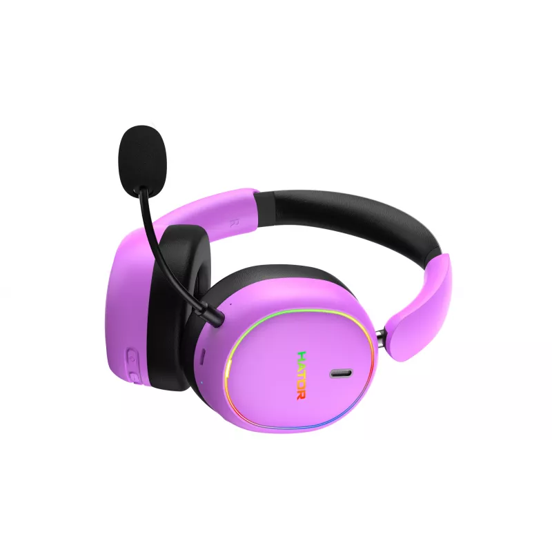 HATOR Phoenix 2 draadloze headset kabel & draadloos hoofdband gaming USB Type-C / USB Type-A Bluetooth violet