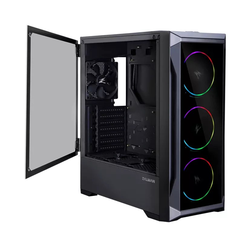 Zalman Z8 TG ATX Mid Tower PC-behuizing, ARGB-ventilator x3, T/G Midi Tower zwart