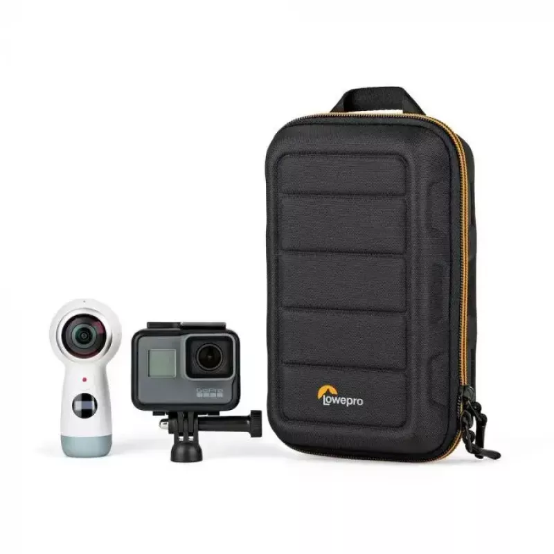Cameratas Lowepro HARDSIDE CS 60 — hardcase tas, compact, 140×85×227 mm, zwart/oranje