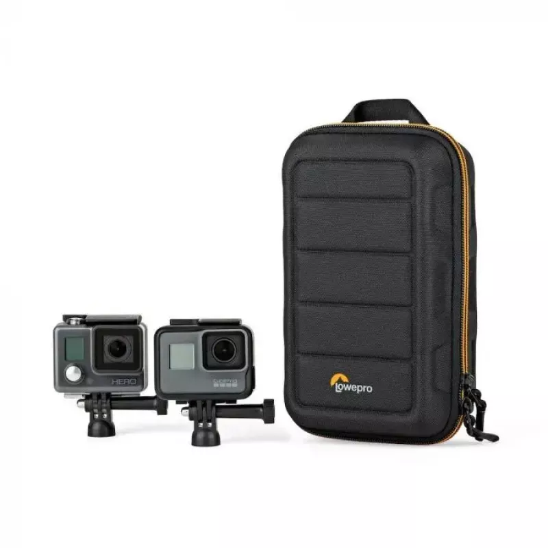 Cameratas Lowepro HARDSIDE CS 60 — hardcase tas, compact, 140×85×227 mm, zwart/oranje