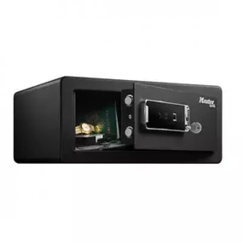 Vrijstaande safe MASTER LOCK LX110BEURHRO zwart 2 sleutels vingerafdruklezer