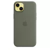 Hoes Apple iPhone 14 Plus silicone hoes met MagSafe olijf