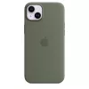 Hoes Apple iPhone 14 Plus silicone hoes met MagSafe olijf