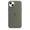 Hoes Apple iPhone 14 Plus silicone hoes met MagSafe olijf