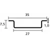 Kabelgootaccessoire HellermannTyton 181-47061 — stalen afstandhouder 35 mm x 7,5 mm
