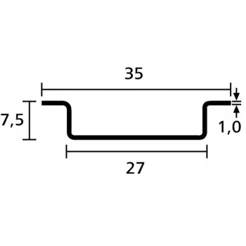 Kabelgootaccessoire HellermannTyton 181-47061 — stalen afstandhouder 35 mm x 7,5 mm