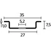 Kabelgootaccessoire HellermannTyton 181-47061 — stalen afstandhouder 35 mm x 7,5 mm