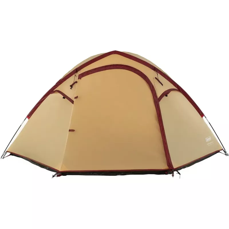 COLEMAN Darwin 4 Plus zomercampingtent voor 4 personen — beige/donkerrood