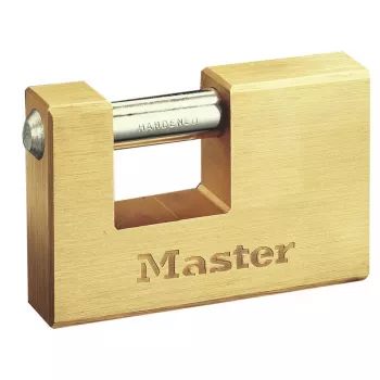 Hangslot MASTERLOCK 85 mm breed massief messing lichaam model 608EURD