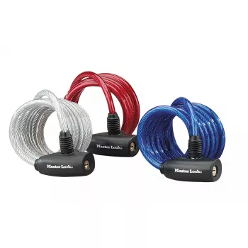 Kabelslot MASTER LOCK 1,8 m 8 mm met sleutel, geassorteerde kleuren