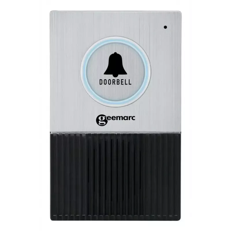 Deurbel RING Geemarc 595 U.L.E draadloos IP44 batterij AA 50 m bereik zwart/zilver