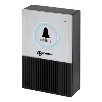 Deurbel RING Geemarc 595 U.L.E draadloos IP44 batterij AA 50 m bereik zwart/zilver