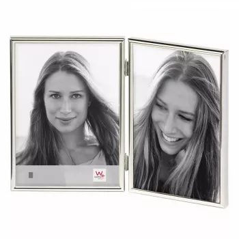 Walther Chloe WD219S dubbele fotolijst, 2 x 9 x 13 cm, zilver, staand