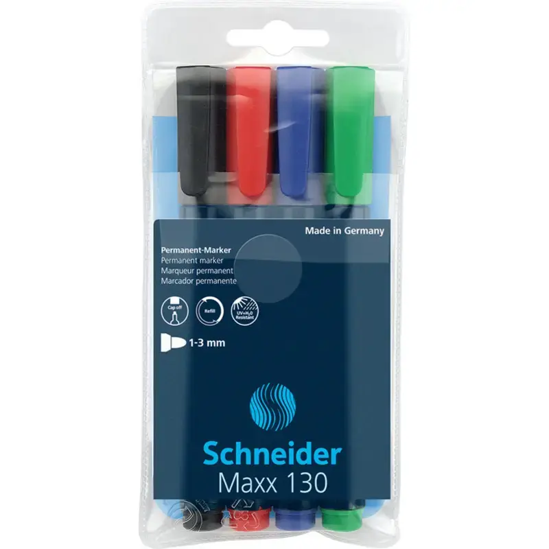 Schneider Maxx 130 permanente marker, 1-3 mm, diverse kleuren