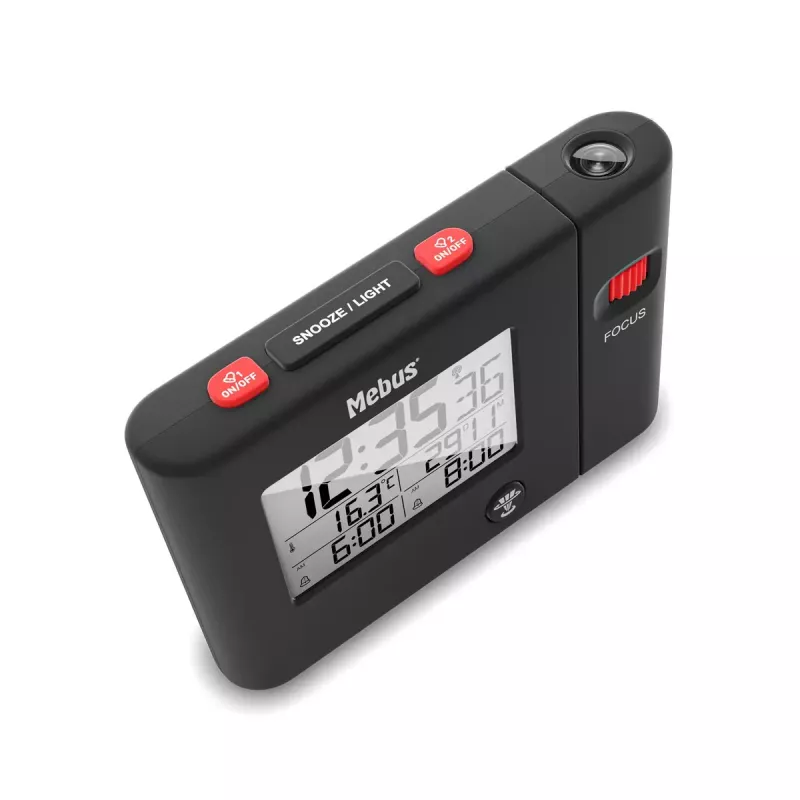 Mebus 25795 digitale wekker zwart rechthoekig batterij USB