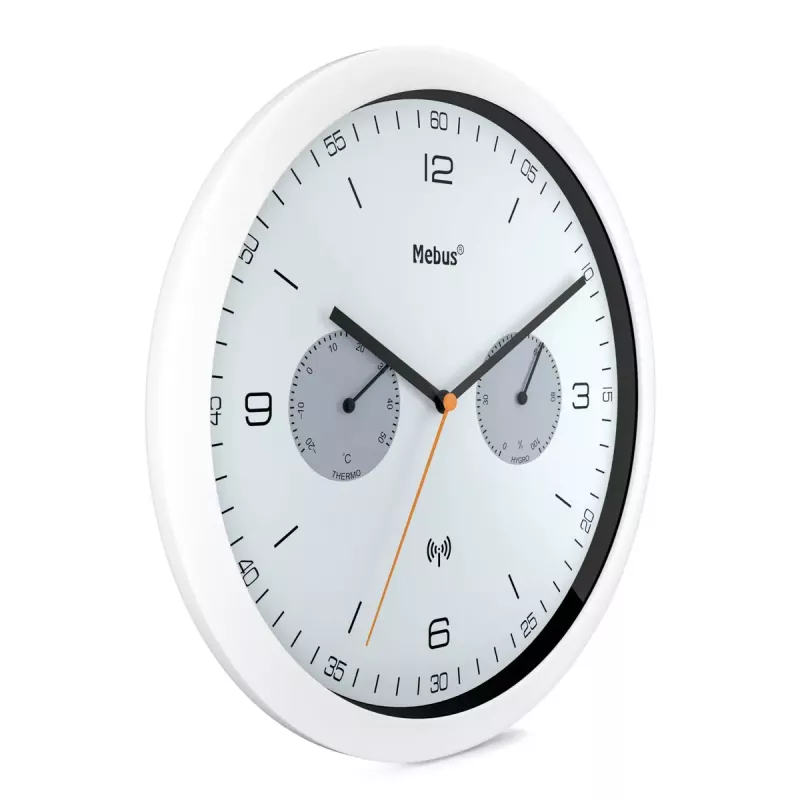 Mebus 52826 wand-/tafelklok rond zwart grijs wit