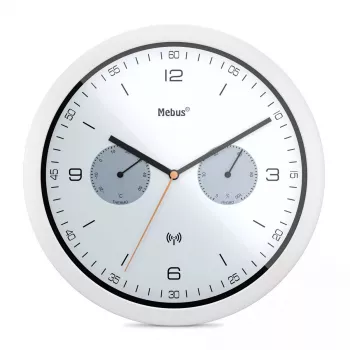 Mebus 52826 wand-/tafelklok rond zwart grijs wit