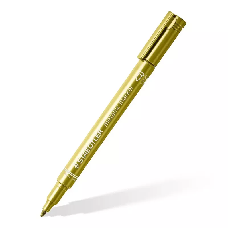 Staedtler 8323-S BK2 metallic marker, ronde punt 1-2 mm, goud/zilver, 2-pack