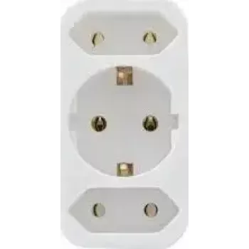 REV 2-voudige elektrische tussenstekker met randaarde, wit, model 0512735777 WS