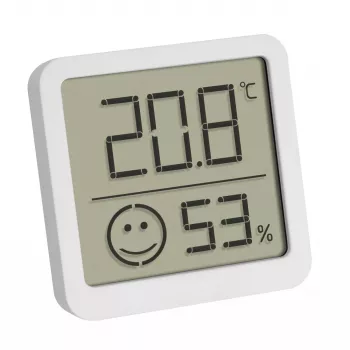 Elektronische omgevingsthermometer TFA-Dostmann 30.5053.02 binnen/buiten digitaal zilver wit