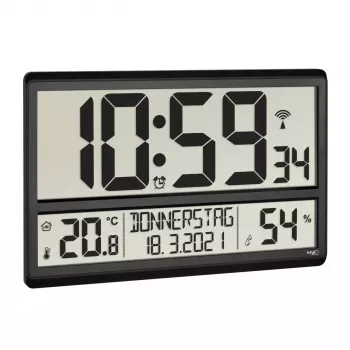 Digitale wekker TFA-Dostmann 60.4520.01 zwart op batterij