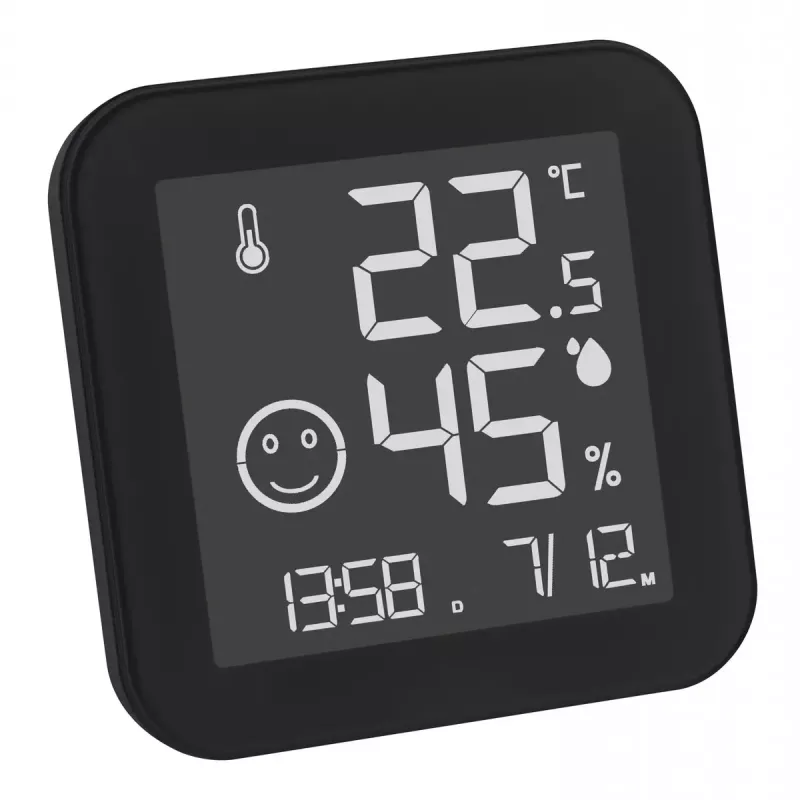 Elektronische omgevingsthermometer TFA-Dostmann 30.5054.01 binnen digitaal zwart wit