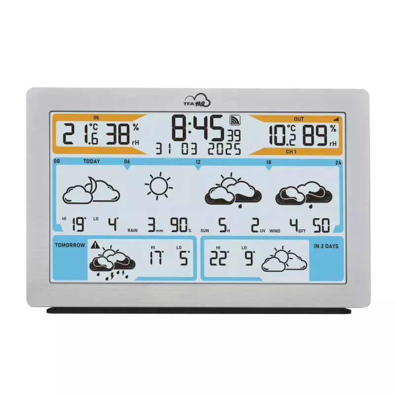 TFA-Dostmann TFA.me Silver LCD op batterij WLAN windmeter hygrometer thermometer