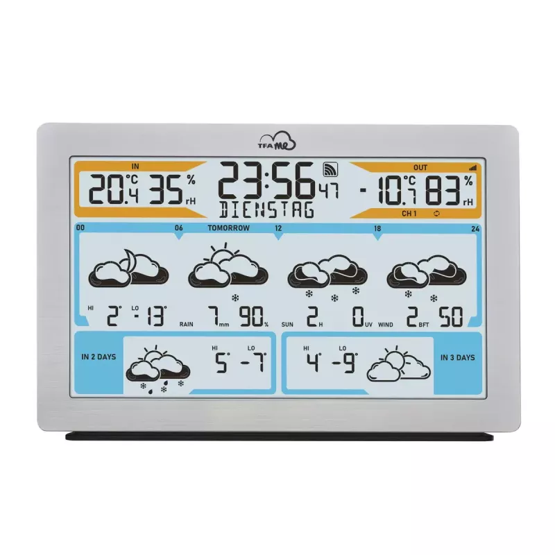 TFA-Dostmann TFA.me Silver LCD op batterij WLAN windmeter hygrometer thermometer