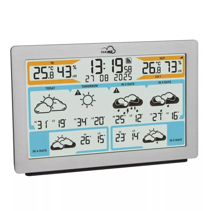 TFA-Dostmann TFA.me Silver LCD op batterij WLAN windmeter hygrometer thermometer