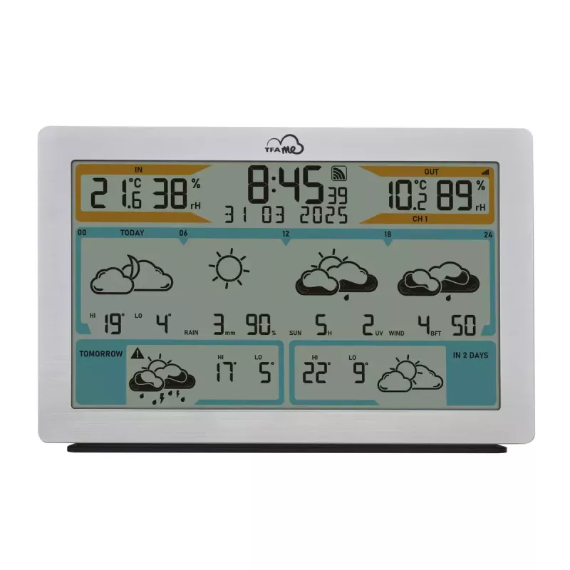 TFA-Dostmann TFA.me Silver LCD op batterij WLAN windmeter hygrometer thermometer
