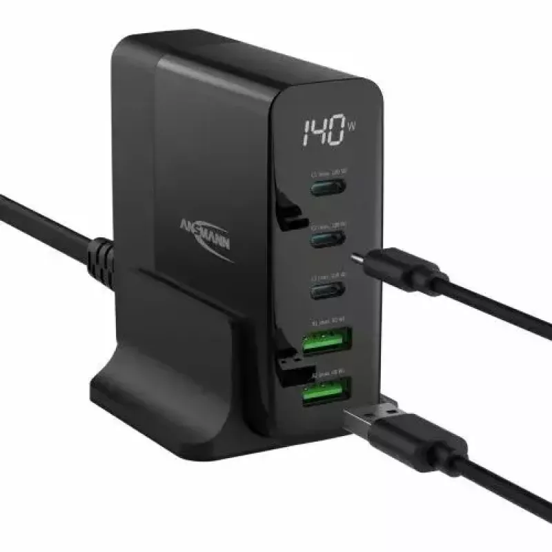 Indoor-oplader Ansmann DC5140PD universeel zwart USB-snelladen