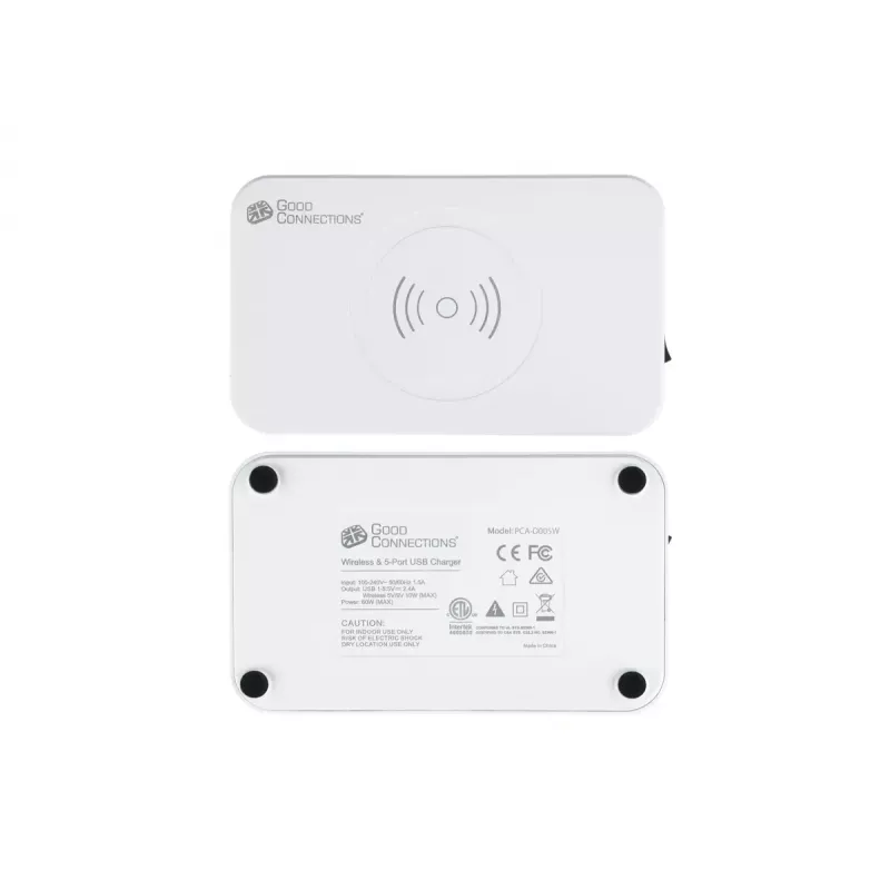 Mobiele oplader Alcasa PCA-D005W universeel wit AC draadloos snelladen