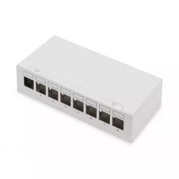 Patchpaneel DIGITUS desktop modulair blank, afgeschermd, 8-poorts, staal, grijs, wandmontage