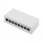 Patchpaneel DIGITUS desktop modulair blank, afgeschermd, 8-poorts, staal, grijs, wandmontage