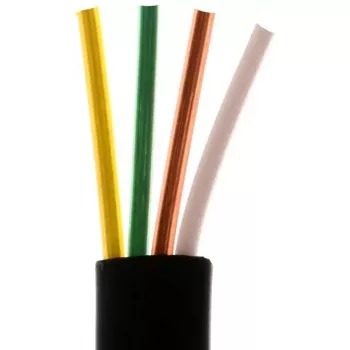 Platte 4-aderige telefoonkabel S-Impuls 100 m, zwart