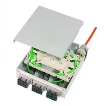Telegärtner STX H82050K0005 DIN-rail glasvezel verdeeldoos, 12x LC MM, lichtgrijs RAL 7035