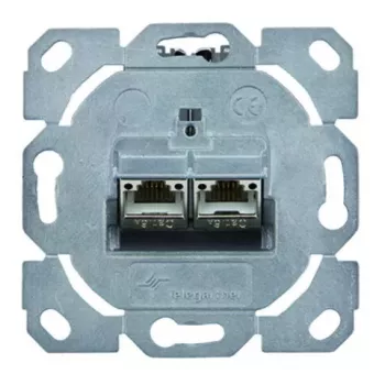RJ-45-contactdoos Telegärtner J00020A0529 metallic 2 modules categorie 6a